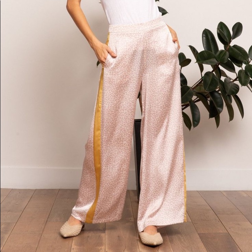 Animal cheetah print trouser wide leg pants